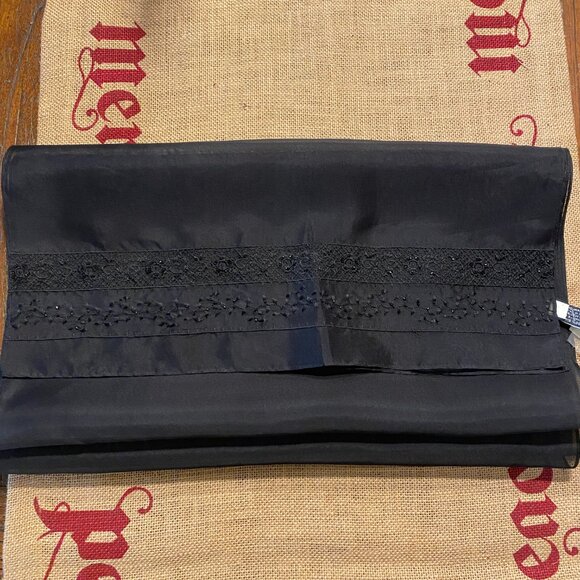 Ann Taylor 100% Silk Sheer Black Evening Wrap / Shawl – 66 Inches – NWT - Picture 7 of 10